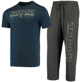コンセプト スポーツ Men's Concepts Sport Heathered Charcoal/Navy Navy Midshipmen Meter T-Shirt & メンズ