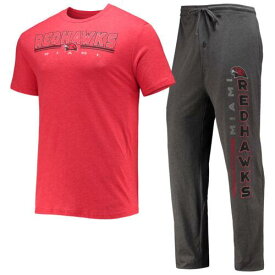 コンセプト スポーツ Men's Concepts Sport Heathered Charcoal/Red Miami University RedHawks Meter メンズ