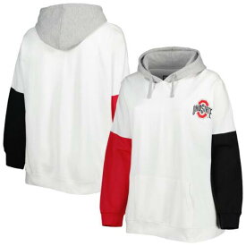 Profile Women's White/Scarlet Ohio State Buckeyes Plus Size Contrast Dolman Sleeve レディース