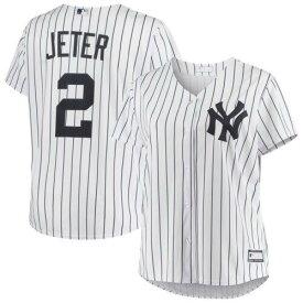 Profile Women's Derek Jeter White New York Yankees Plus Size Replica Player Jersey レディース