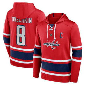 Men's Fanatics Alexander Ovechkin Red Washington Capitals Name & Number Lace-Up メンズ