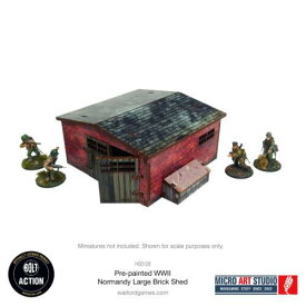 Pre-Painted WW2 Normandy Large Brick Shed Terrain Bolt Action Warlord Games