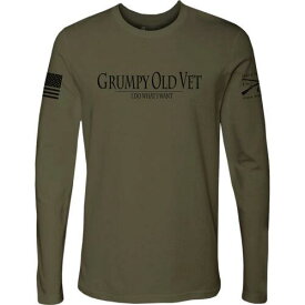 グラント Grunt Style Grumpy Old Vet Long Sleeve T-Shirt - Military Green メンズ