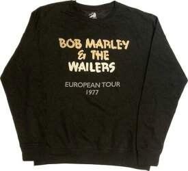 Bob Marley -Wailers European Tour 1977 - Pullover Black Crew Sweatshirt メンズ