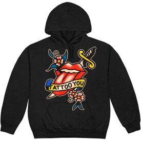 Rolling Stones - Tattoo You Lick - Pullover Black Hooded Sweatshirt メンズ