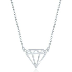 Classic Sterling Silver Diamond Shaped Necklace ユニセックス