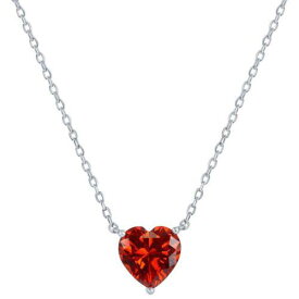 Classic Women's Necklace Sterling Silver Ruby July Heart Perciosa Crystal M-7128 レディース