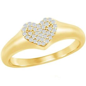 Classic Women's Ring Gold Plated Micro Pave CZ Heart Shape Size 7 W-2775-7 レディース