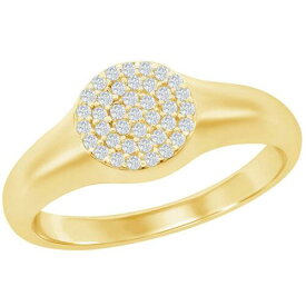 Classic Women's Ring Gold Plated Micro Pave White CZ Round Size 7 W-2774-7 レディース