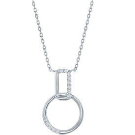 Classic Women's Necklace Sterling Silver CZ Bar and Circle M-6772 レディース