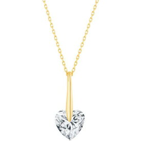 Classic Women's Necklace Gold Plated Sterling Silver 10mm Heart CZ M-6779-GP レディース
