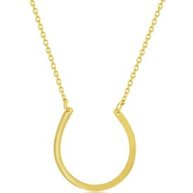 Classic Women's Necklace Sterling Silver Gold Plated Rounded Horseshoe L-3770 レディース