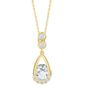 Classic Women's Necklace Gold Plated Pear-shaped Round Spinning CZ M-6507-GP レディース