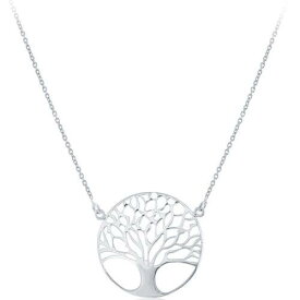 Classic Women's Necklace Sterling Silver Large Round Flat Tree of Life L-3827 レディース