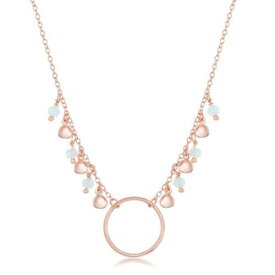 Classic Sterling Silver Rose GP Dangling Rose Quartz and Discs Necklace ユニセックス
