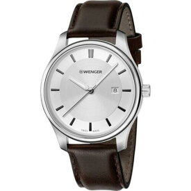 Wenger Women's Watch City Classic Silver Tone Dial Brown Strap 01.1421.119 レディース