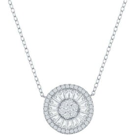 Classic Women's Necklace Sterling Silver White CZ Baguette Circle M-6784 レディース