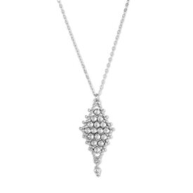Classic Sterling Silver Diamond Shaped Pendant Necklace ユニセックス