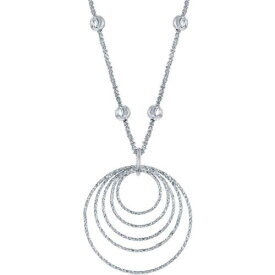 Classic Women's Necklace Sterling Silver Diamond Cut Rings Beaded Chain L-3609 レディース