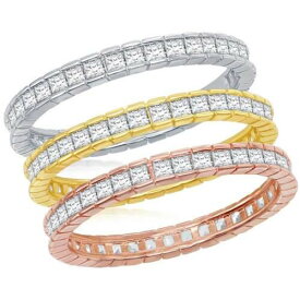 Classic Women's Ring Tri-Color White Baguette CZ Triple Band Size 9 W-2427-9 レディース