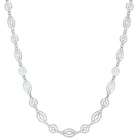 Classic Women's Necklace Silver Marquise and Circle Diamond Cut Designed L-3579 レディース