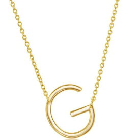 Classic Women's Necklace Sterling Silver Gold Tone Sideways G Initial L-4216-GP レディース