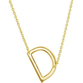 Classic Women's Necklace Sterling Silver Gold Tone Sideways D Initial L-4213-GP レディース