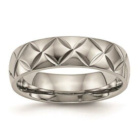 Chisel Titanium Polished Diamond Cut Ring ユニセックス