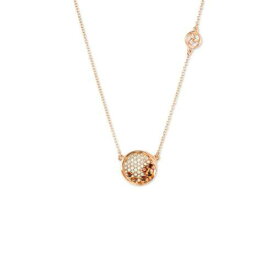 Classic Sterling Silver Round Brown CZ Micro Pave Necklace ユニセックス