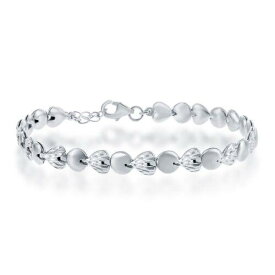 Classic Women's Bracelet Sterling Alternating D-C Hearts and Circles S-4729 レディース