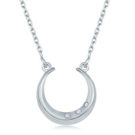 Classic Sterling Silver Diamond Horseshoe Necklace ユニセックス