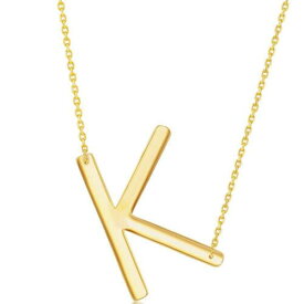 Classic Women's Necklace Sterling Silver Gold Large Sideways K Initial L-4271 レディース