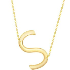 Classic Women's Necklace Sterling Silver Gold Large Sideways S Initial L-4279 レディース