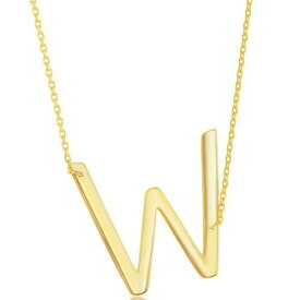 Classic Women's Necklace Sterling Silver Gold Large Sideways W Initial L-4283 レディース