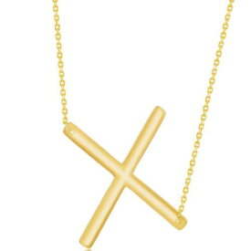 Classic Women's Necklace Sterling Silver Gold Large Sideways X Initial L-4284 レディース