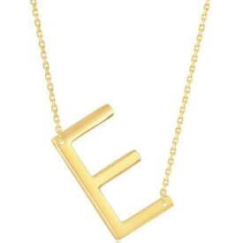 Classic Women's Necklace Sterling Silver Gold Large Sideways E Initial L-4265 レディース