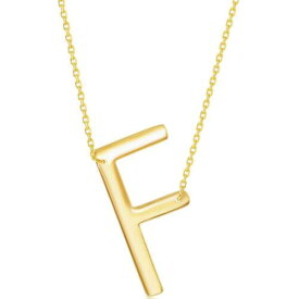 Classic Women's Necklace Sterling Silver Gold Large Sideways F Initial L-4266 レディース