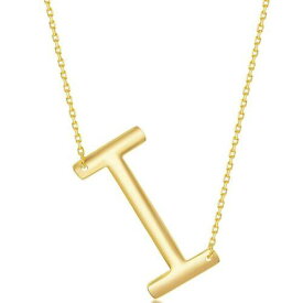 Classic Women's Necklace Sterling Silver Gold Large Sideways I Initial L-4269 レディース