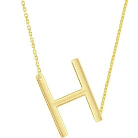 Classic Women's Necklace Sterling Silver Gold Large Sideways H Initial L-4268 レディース