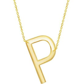 Classic Women's Necklace Sterling Silver Gold Large Sideways P Initial L-4276 レディース
