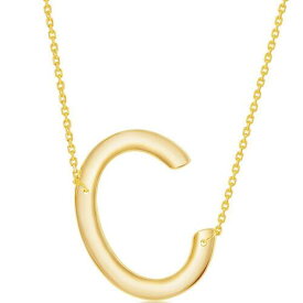 Classic Women's Necklace Sterling Silver Gold Large Sideways C Initial L-4263 レディース