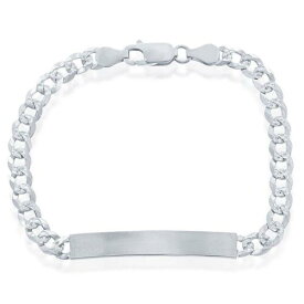 Classic Men's Bracelet Sterling Silver 5mm Pave Curb Chain ID S-5124 メンズ