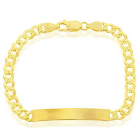 Classic Men's Bracelet Gold Plated Sterling 5mm Pave Curb Chain ID S-5124-GP メンズ