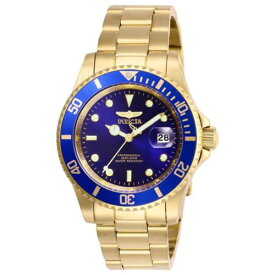 Invicta Men's Watch Pro Diver Quartz Blue Dial Yellow Gold Steel Bracelet 26974 メンズ