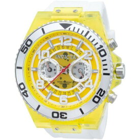 Invicta Men's Watch Speedway Yellow and Silver Dial White Strap Quartz 44376 メンズ