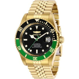 Invicta Men's Watch Pro Diver Automatic Black Dial Yellow Gold Bracelet 29184 メンズ
