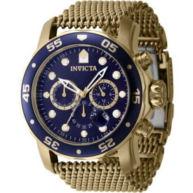 Invicta Men's Watch Pro Diver Chronograph Blue Dial Yellow Gold Bracelet 47239 メンズ