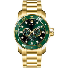 Invicta Men's Watch Pro Diver Quartz Green Dial Yellow Gold Bracelet 45727 メンズ