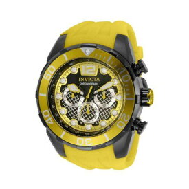 Invicta Men's Watch Pro Diver Gunmetal Case Yellow Silicone Strap 35552 メンズ