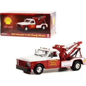 Greenlight 1/18 Scale Truck 1972 Chevrolet C-30 Dually Wrecker Tow White and Red